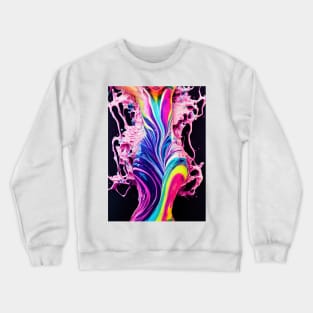 Painted Insanity Dripping Madness 7 - Abstract Surreal Expressionism Digital Art - Bright Colorful Portrait Painting - Dripping Wet Paint & Liquid Colors Crewneck Sweatshirt